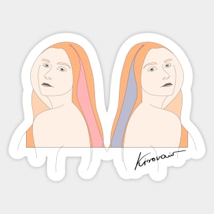 Silent Eve Miroir #woman #girl #beauty #fineart #popart #home #decor #fashion #buyart #artprint #minimal #drawing Sticker